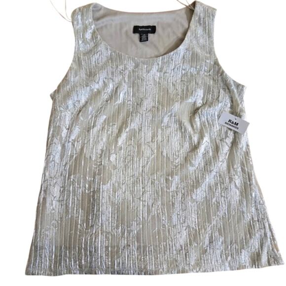 R&M‎ Richards Metallic Silver Sleeveless Blouse – Size 12 NWT - Picture 1 of 10